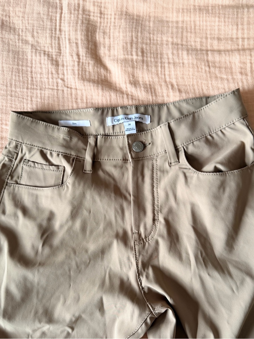Calvin Klein Boys Slim Khaki Pants Size 14